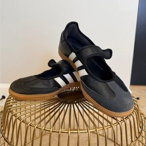 Adidas Samba Janes Mary Jane Strap Sneakers – Black/White – Women’s 8.5